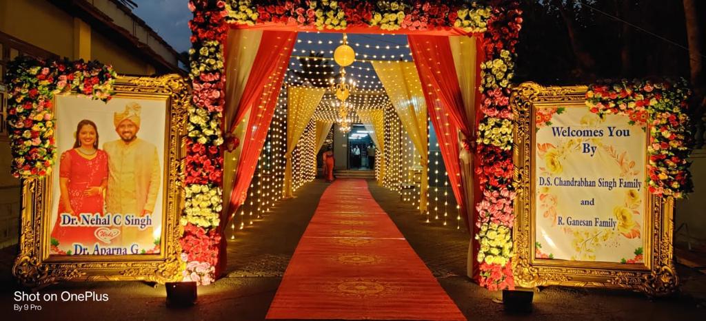 Marriage ceremony setup at Parijatha Conventional Hall
